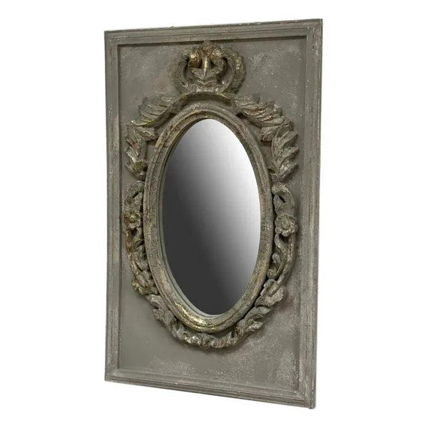 Hand Carved Wood Portrait Wall Mirror - Gifts for You 'n Me