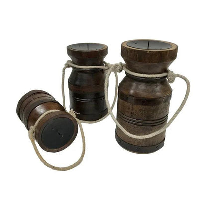Set/3 Northern Woods Syrup Barrel Candle Holders