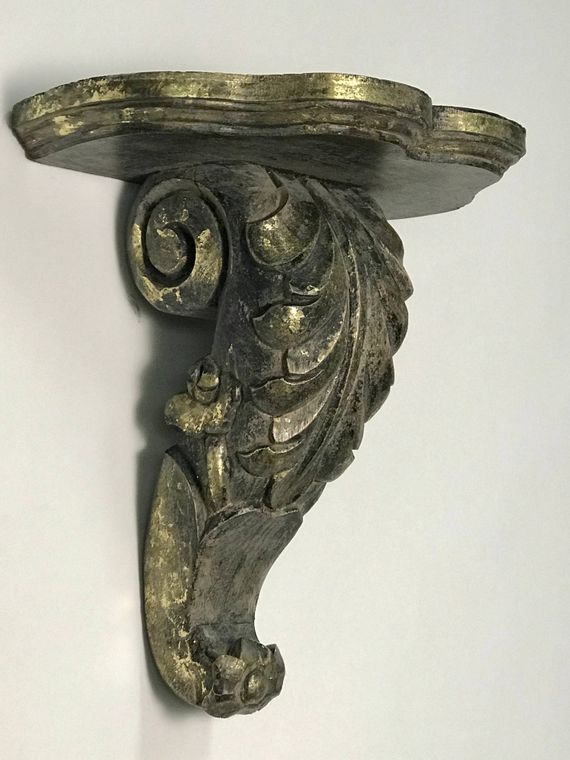 Hand-Carved Wood Acanthus Corbel Floating Wall Shelf - Gifts for You 'n Me