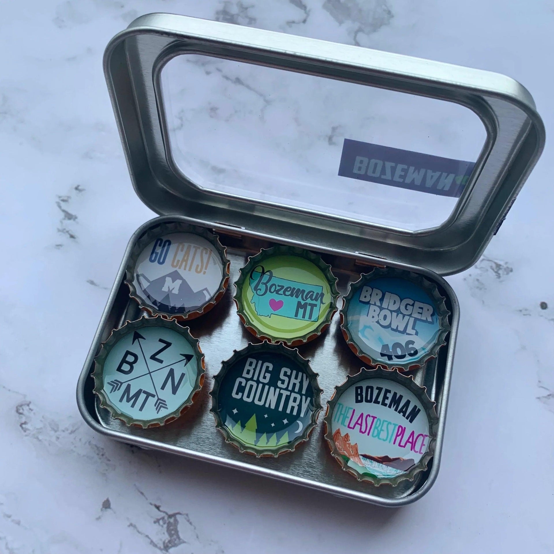Bozeman, Montana Magnets - Set of 6 - Gifts for You 'n Me
