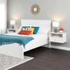 Hanging 2-Piece White 1-Drawer Nightstand Bedroom Set
