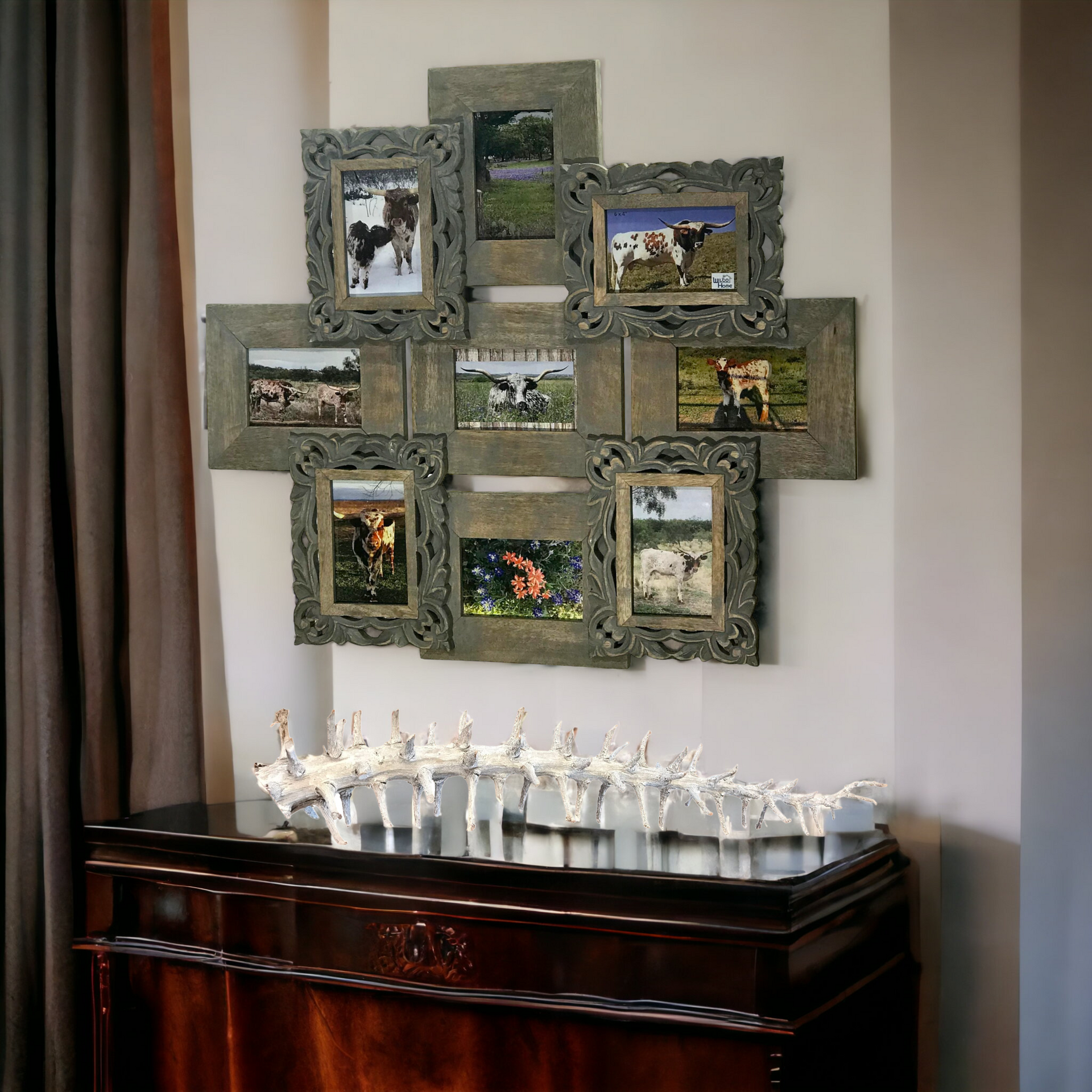 Royal Orleans Mango Wood 9 Photo Frame Wall Collage