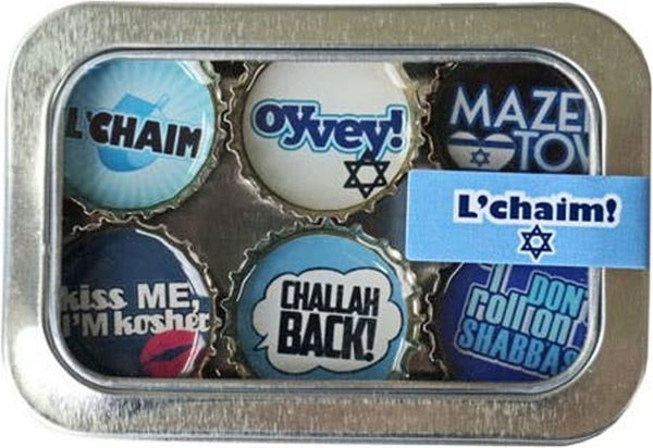 L'Chaim Magnets - Set of 6 - Gifts for You 'n Me