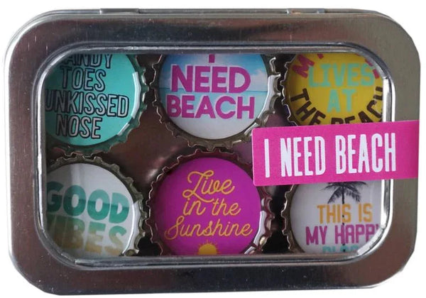 I Need Beach Summer Magnets - Set of 6 - Gifts for You 'n Me