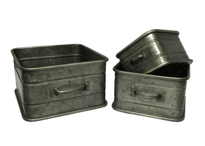 Set Of 3 Graphite File Drawer Planters
